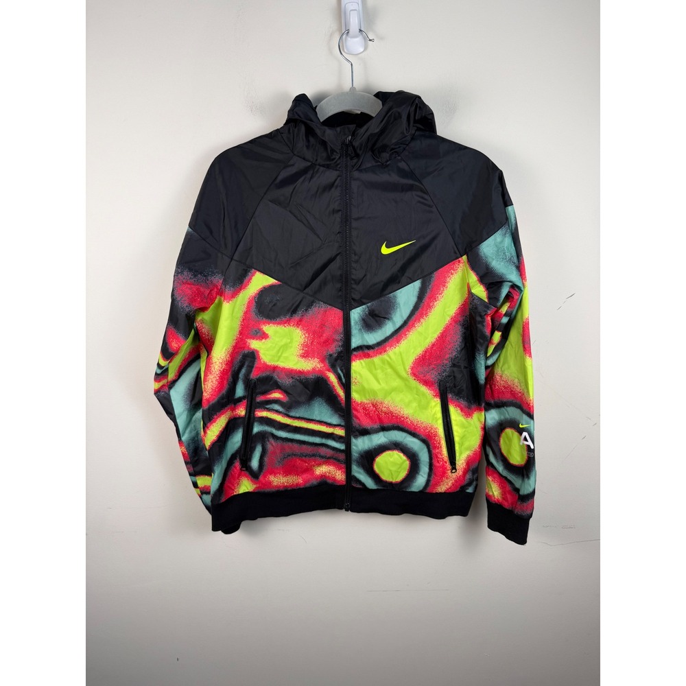 Nike Air Windrunner Kids XL Black Neon Heat Map Graphic Hooded Jacket HF4743-674